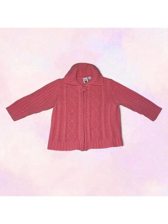 Other - Pink Cable Knit Zip Up Sweater 18 Months